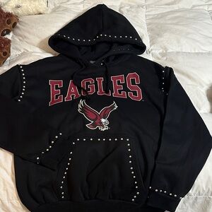 Eagles Black Studded Hoodie Sweater